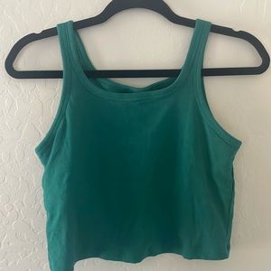 Pink rib crop tank top